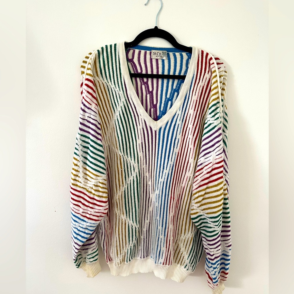 Vintage Coogi 90s sweater size XL Rainbow!